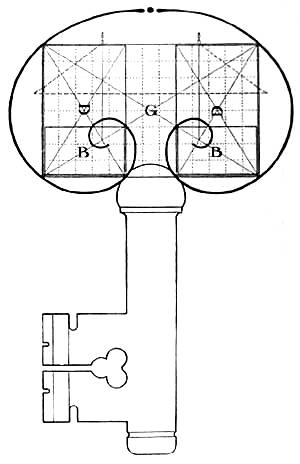 Fig. 7 — The Key to Natural Architecture, enclosing the principal proportions of the method of construction in its whorls.[11]